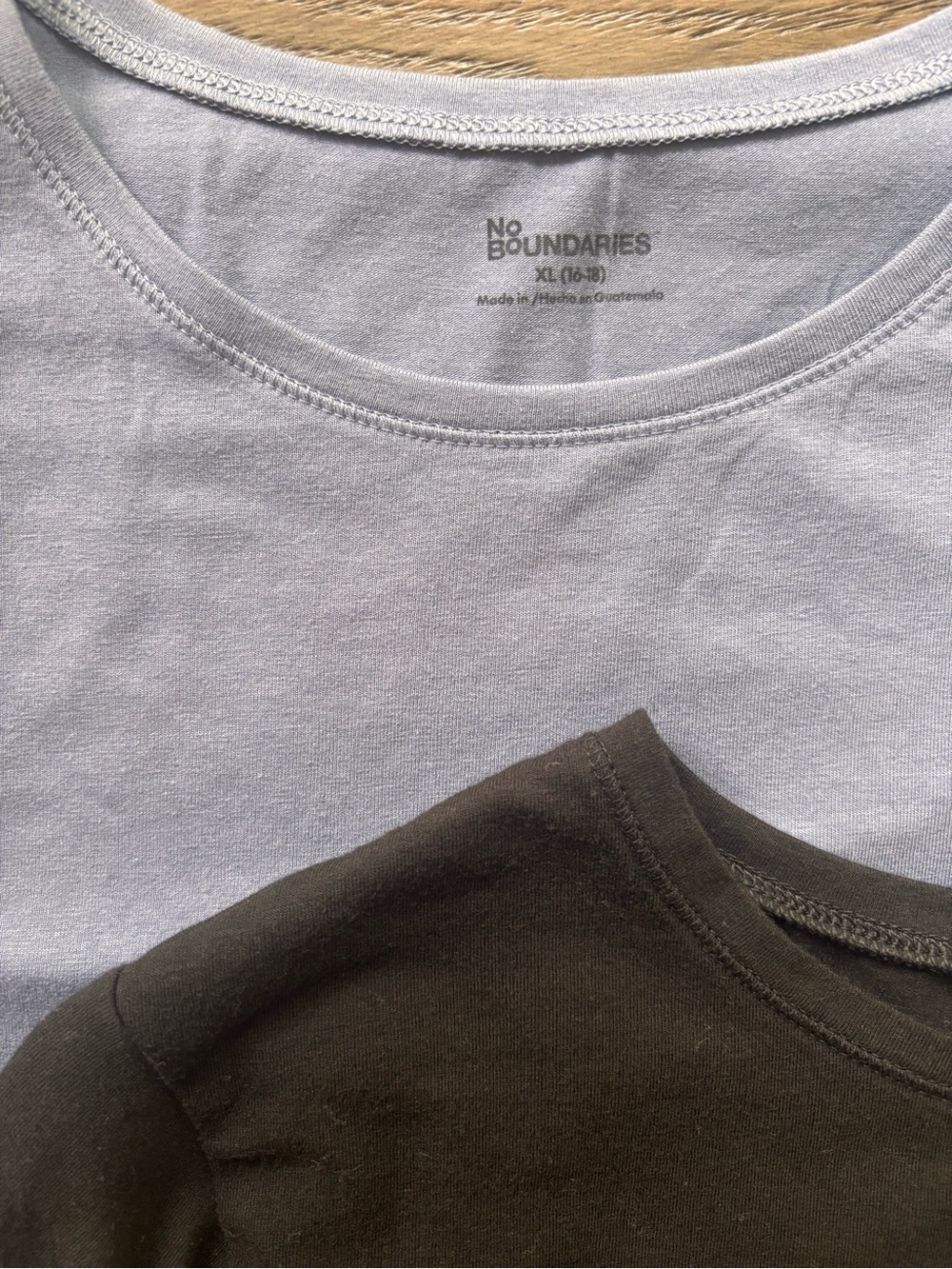 No Boundaries Crew Neck Tees: light blue, black, brown - Picture 3 of 5
